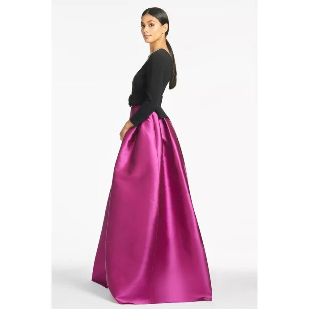 SACHIN & BABI Desdemona Crystal Gown Fuchsia Black size 2 - Picture 3 of 14